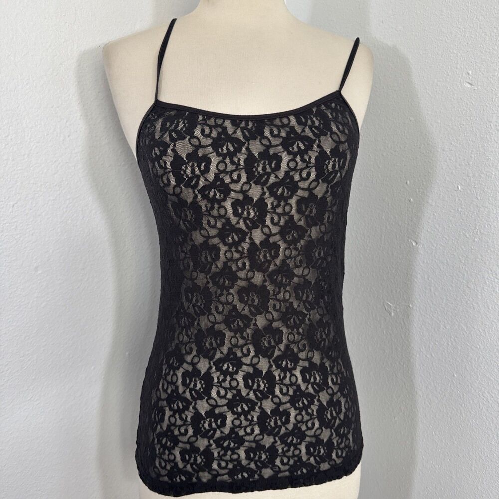 Tank Top Womens M Lace Trim Cami Feminine Bella Swan Dark Fairy Y2K
